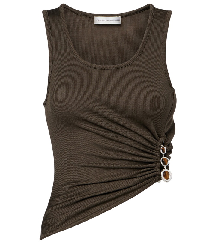 Photo: Christopher Esber Droplet Crystal embellished ruched tank top