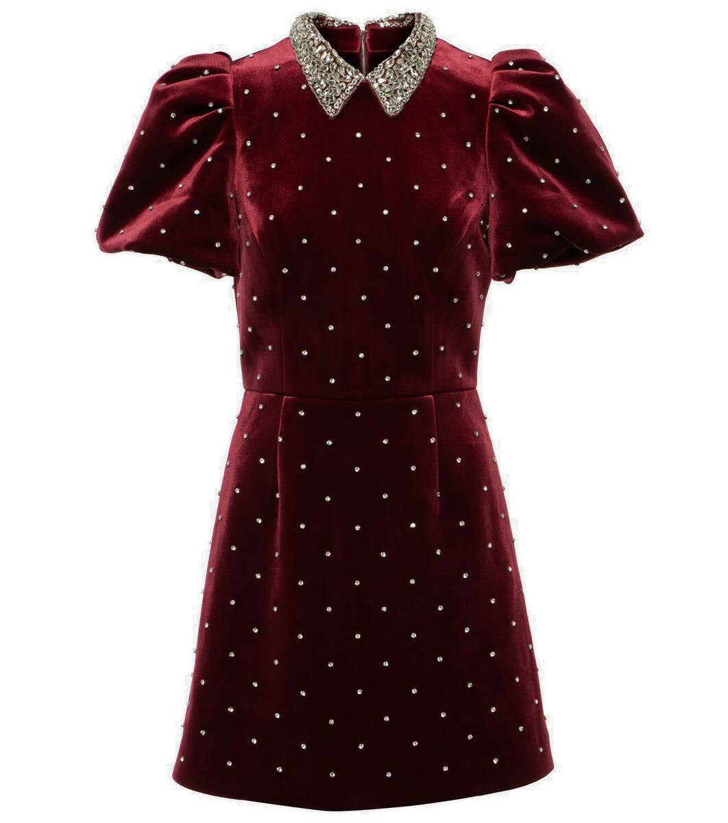 新作【Rebecca Vallance】Vivicia embellished velvet minidress Vivicia embellished velvet minidress in blue - Rebecca