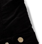 Maison Kitsuné - Slim-Fit Faux Shearling-Trimmed Cotton-Corduroy Trucker Jacket - Black