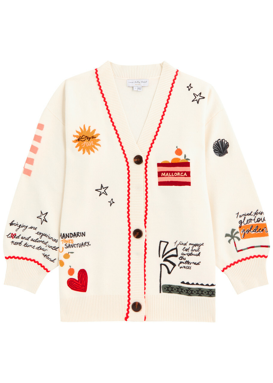 Never Fully Dressed Poema Martha Embroidered Knit Cardigan Cream Never Fully Dressed Never Fully Dressed Poema Martha Embroidered Knit Cardigan Cream Never Fully Dressed