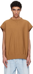 Hed Mayner Tan Cap Sleeve Sweatshirt