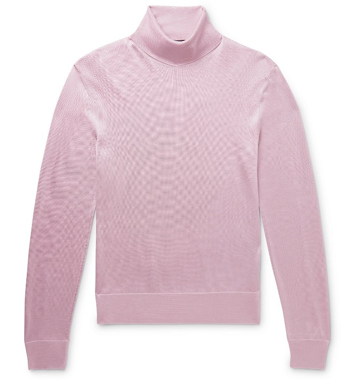 Photo: TOM FORD - Slim-Fit Knitted Rollneck Sweater - Purple