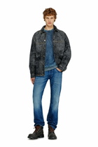 Diesel Denim-look jumper with patch effects - Knitwear Mens in Blue