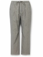 Massimo Alba - Key West Straight-Leg Striped Cotton and Linen-Blend Trousers - Gray