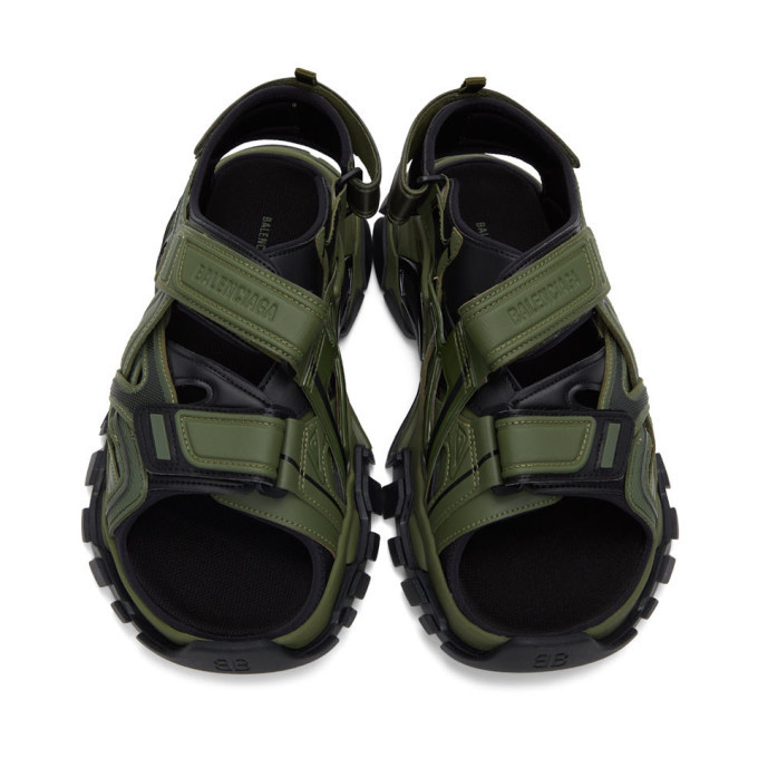 Balenciaga Green and Black Track Sandals Balenciaga display picture 3