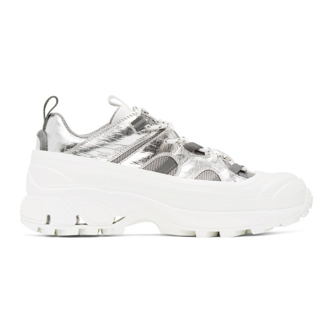 Photo: Burberry White and Silver Arthur Story Sneakers