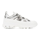 Burberry White and Silver Arthur Story Sneakers