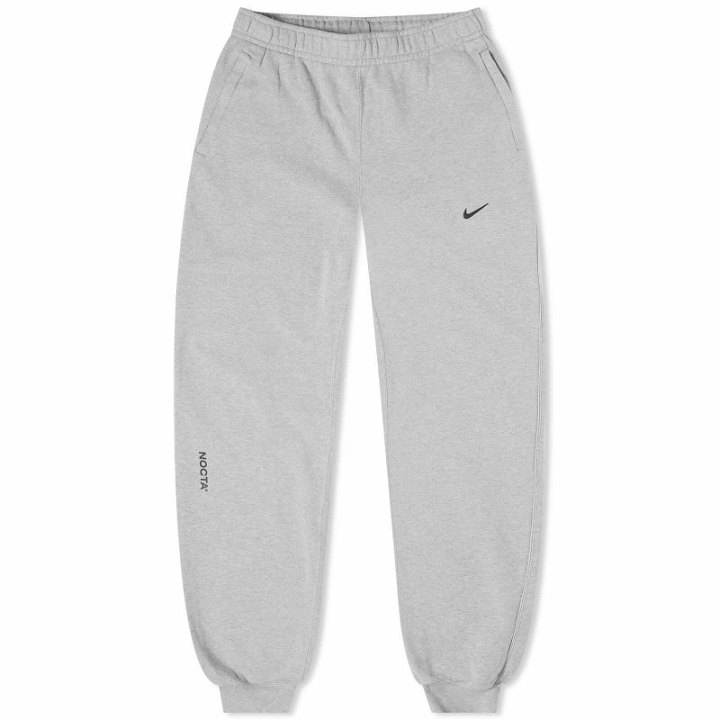 Photo: Nike x NOCTA Cardinal Stock Fleece Pant in Dark Grey Heather/Matte Silver/Black