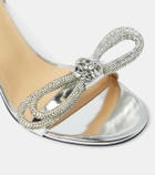 Mach & Mach Double Bow 95 metallic leather sandals