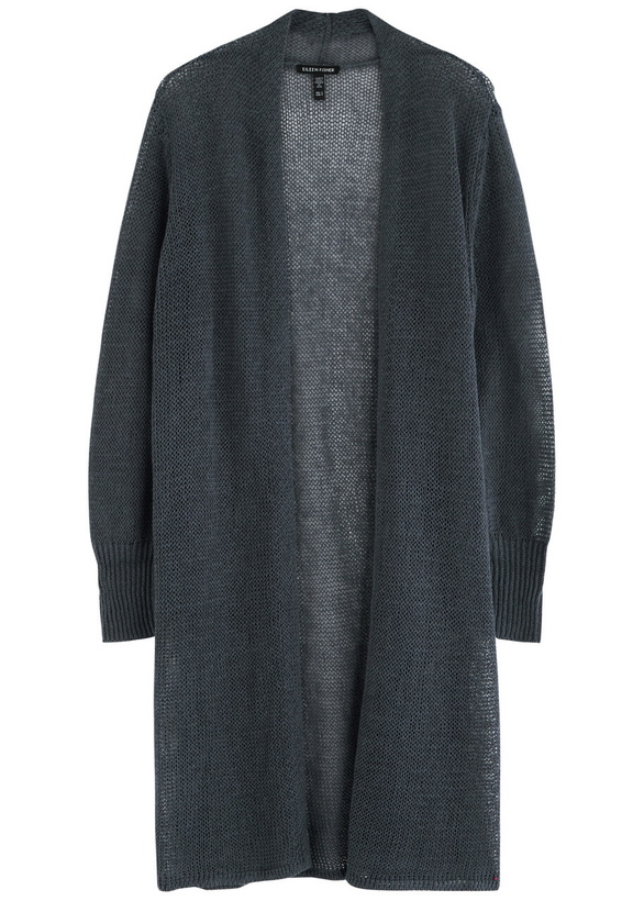Photo: Eileen Fisher Open-knit Linen-blend Cardigan Blue