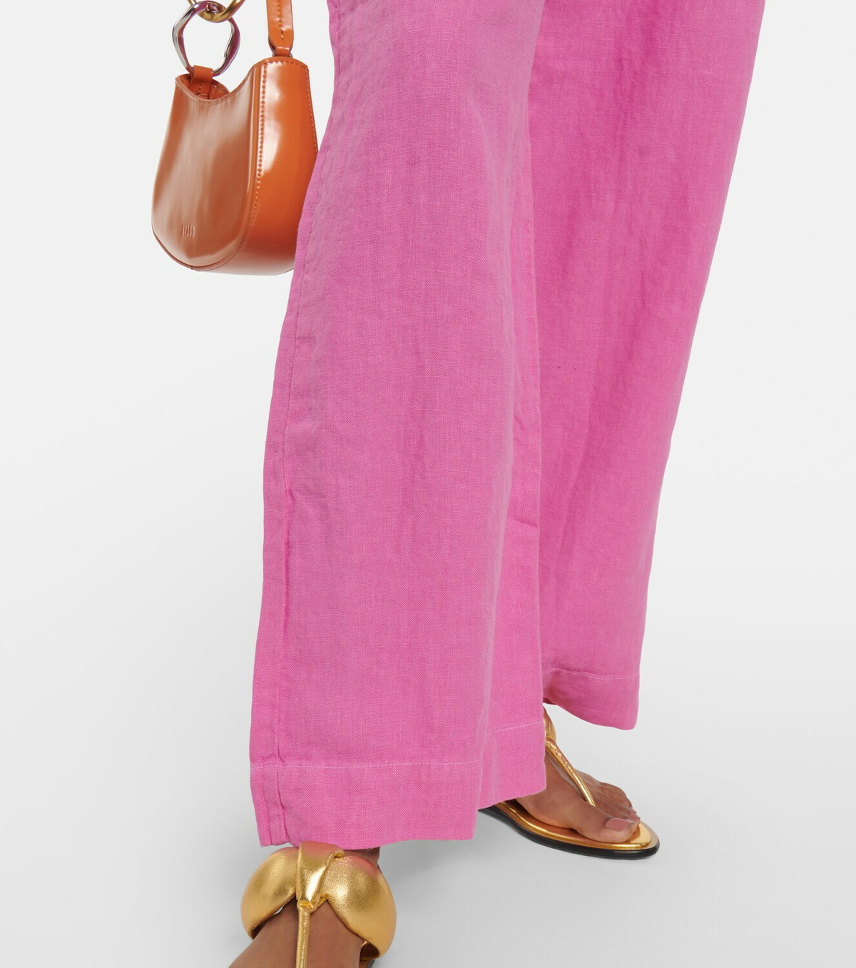 Jerry cotton gauze wide-leg pants in pink - Velvet