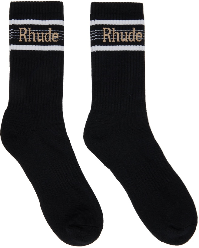 Photo: Rhude Black Stripe Sport Socks