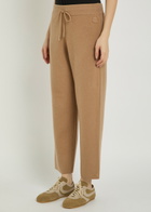 Moncler Logo-appliquéd Wool and Cashmere-blend Sweatpants Beige