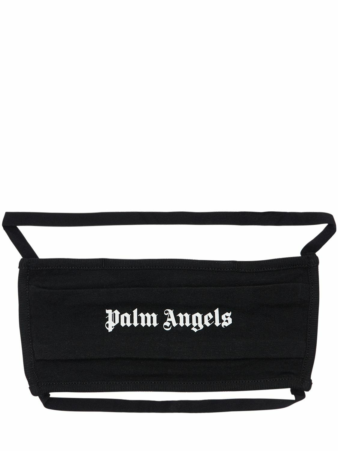 Photo: PALM ANGELS - Logo Cotton Jersey Face Mask