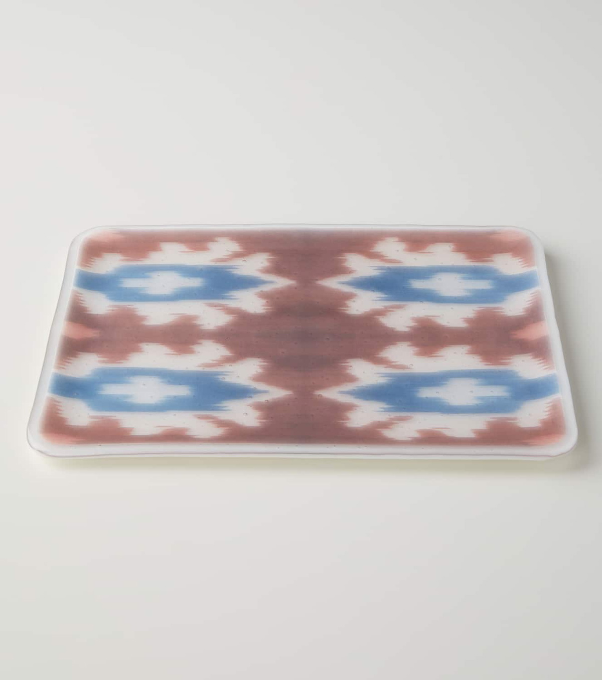 Les-Ottomans Ikat glass tray