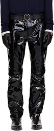 Ernest W. Baker Black Straight Fit Leather Trousers