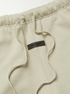FEAR OF GOD ESSENTIALS - Logo-Flocked Cotton-Blend Jersey Drawstring Shorts - Gray