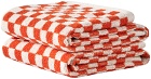 Baina Orange & White Essential Bathroom 15 Set, 5 pcs