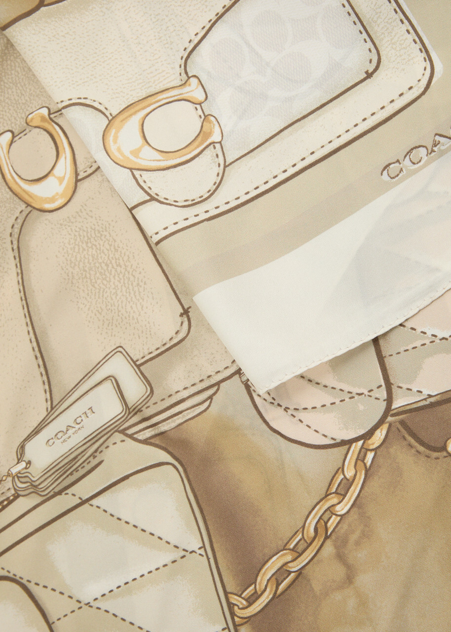 Coach Tabby Silk Scarf - White - One Size