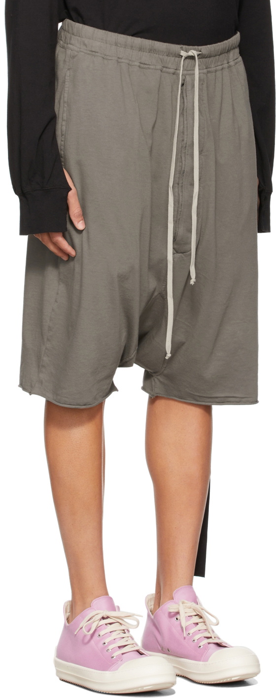 Rick Owens Drkshdw Taupe Drawstring Pods Shorts Rick Owens Drkshdw