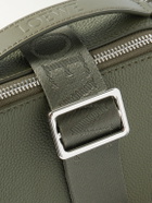 LOEWE - Logo-Debossed Full-Grain Leather Messenger Bag