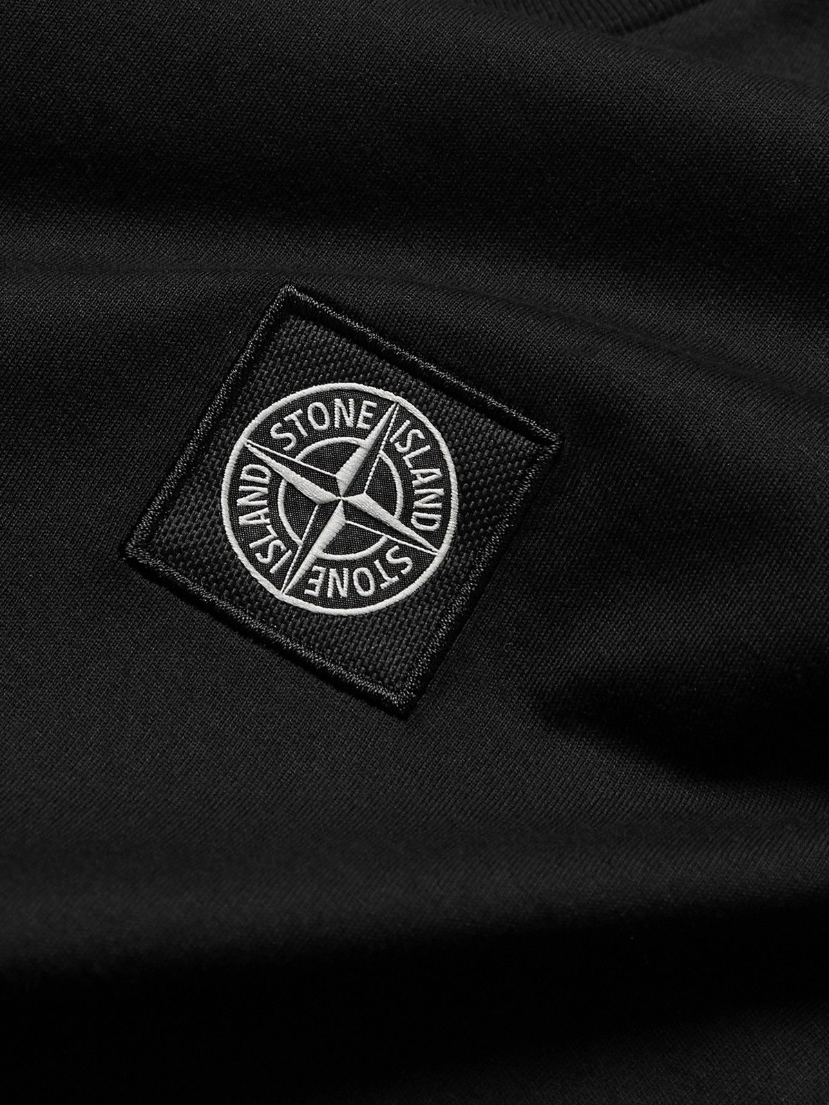 Stone Island - Logo-Appliquéd Cotton-Jersey T-Shirt - Black Stone Island