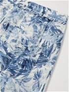 120% - Straight-Leg Printed Linen Drawstring Bermuda Shorts - Blue
