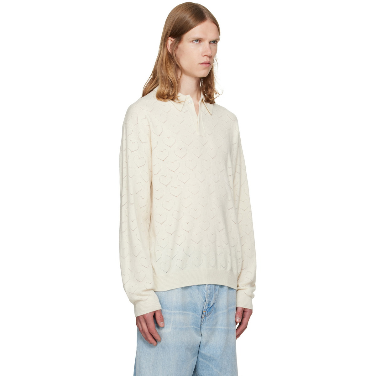 vowels Off-White Eyelet Polo