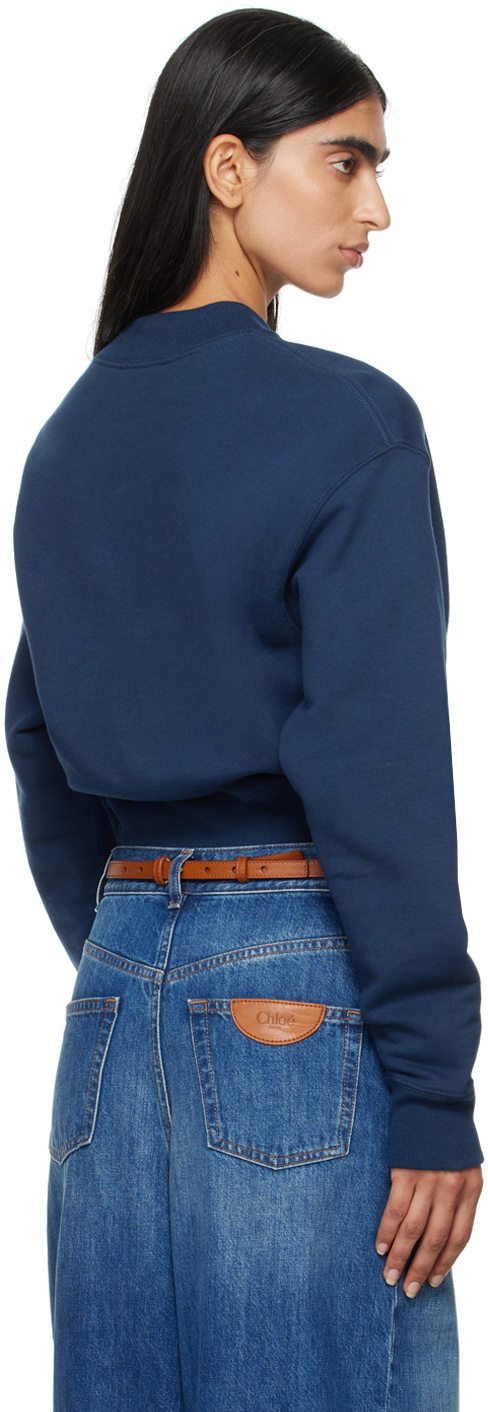 Chloé Navy Mock Neck Sweatshirt
