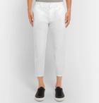 Dolce & Gabbana - Slim-Fit Tapered Cropped Stretch-Cotton Gabardine Trousers - Men - White