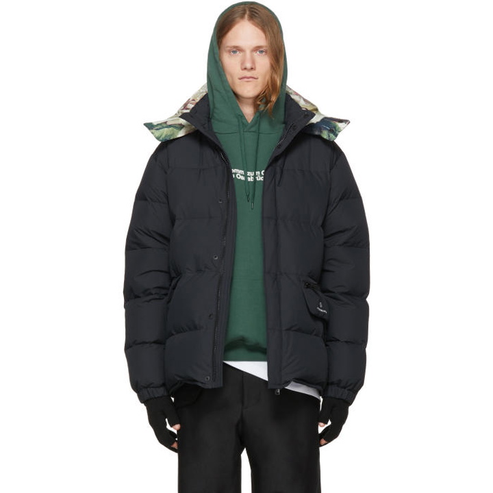 Photo: Undercover Black Down Human Control System Puffer Jacket