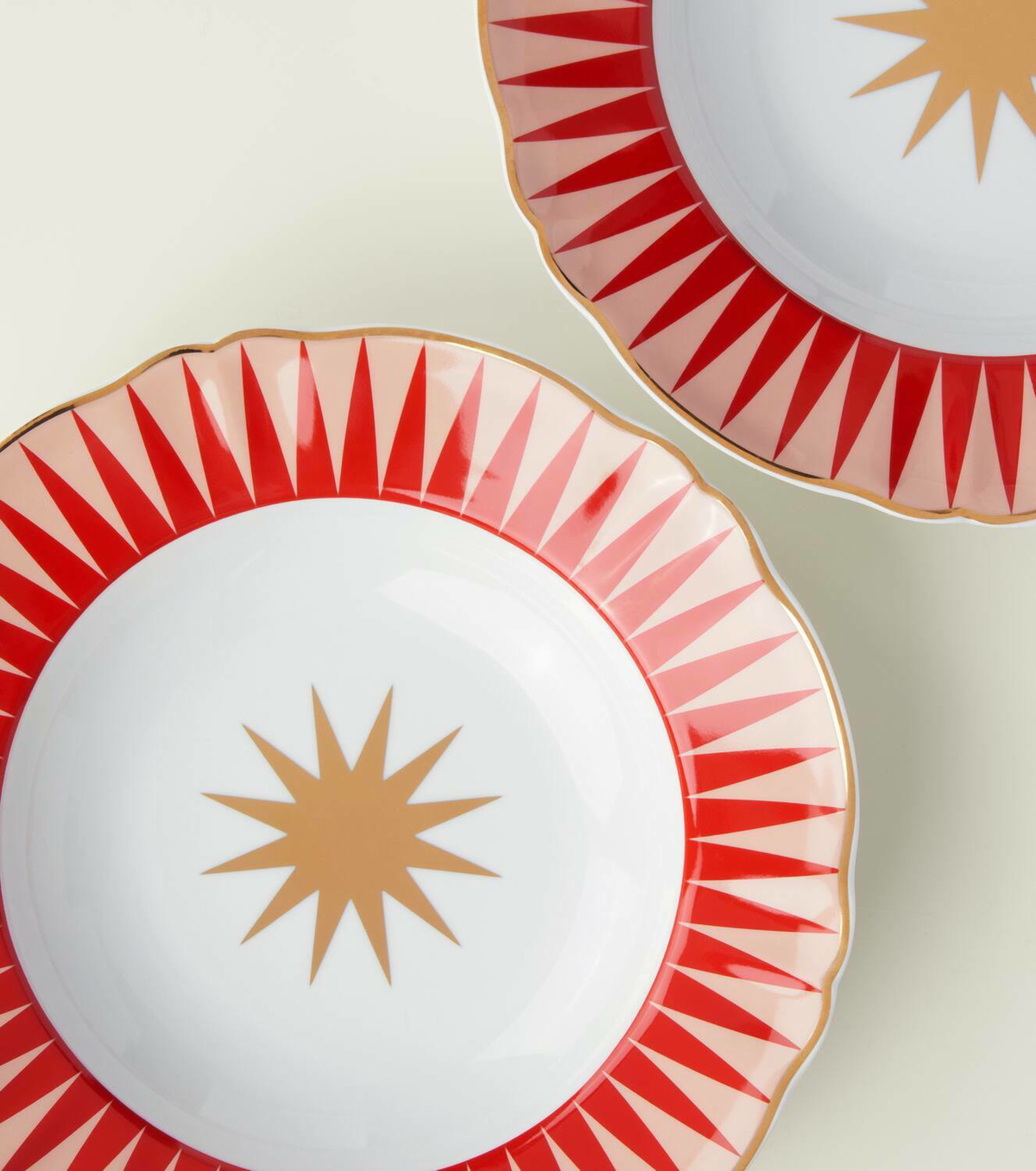Bitossi Baleno set of 4 porcelain soup plates
