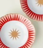Bitossi Baleno set of 4 porcelain soup plates