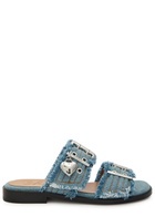 Ganni Feminine Buckle Ballerina Denim Sliders