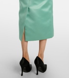 Erdem Floral belted duchesse satin midi dress
