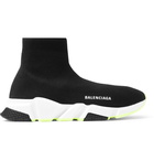 Balenciaga - Speed Sock Stretch-Knit Slip-On Sneakers - Men - Black