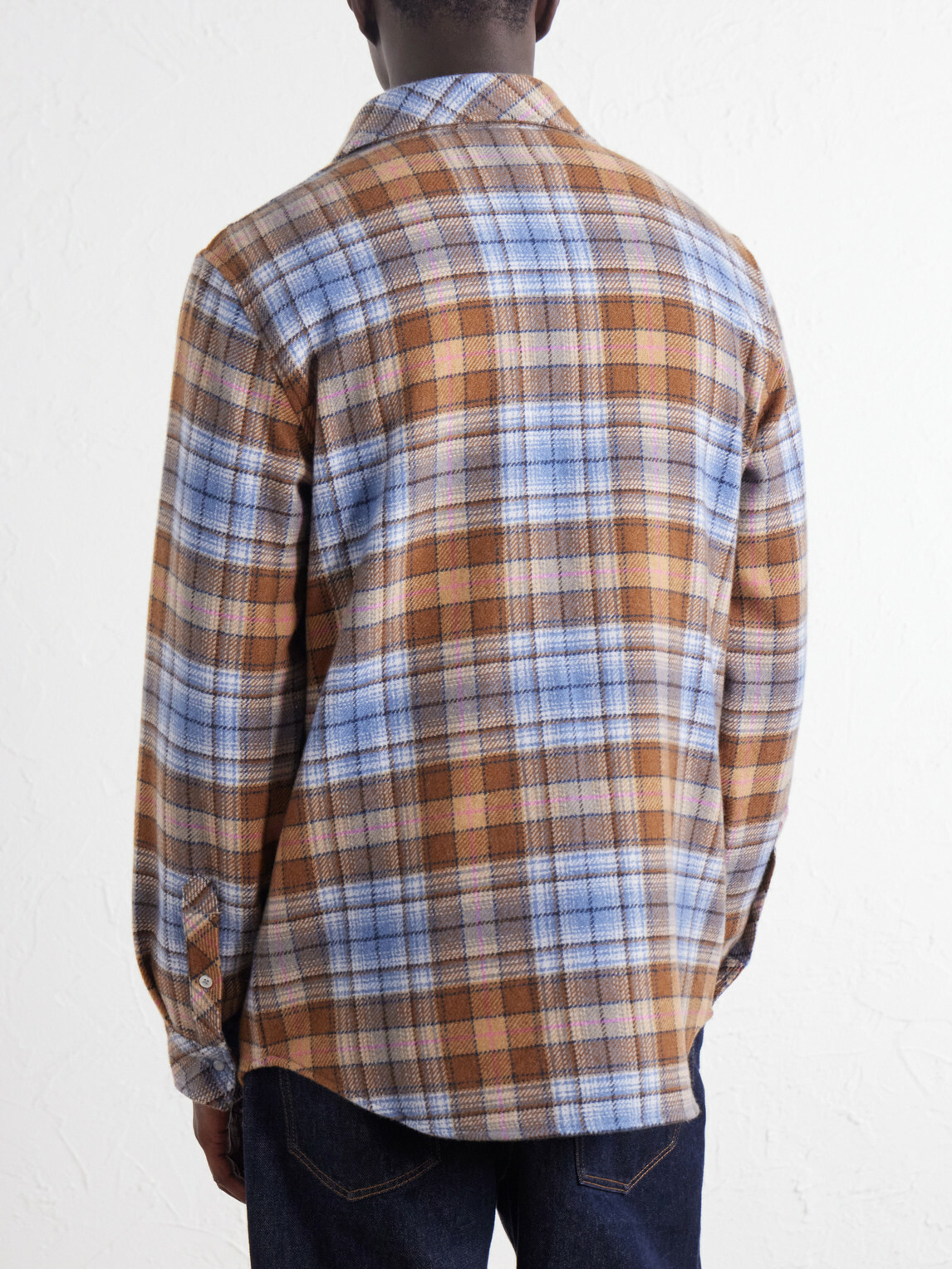 God's True Cashmere - Nomad Checked Cashmere Shirt - Blue