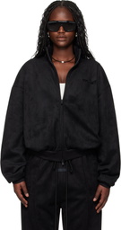 Fear of God ESSENTIALS Black Holiday Faux-Suede Fleece Vintage Track Jacket