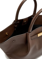Demellier The New York Midi Grained Leather Tote - Dark Brown - One Size