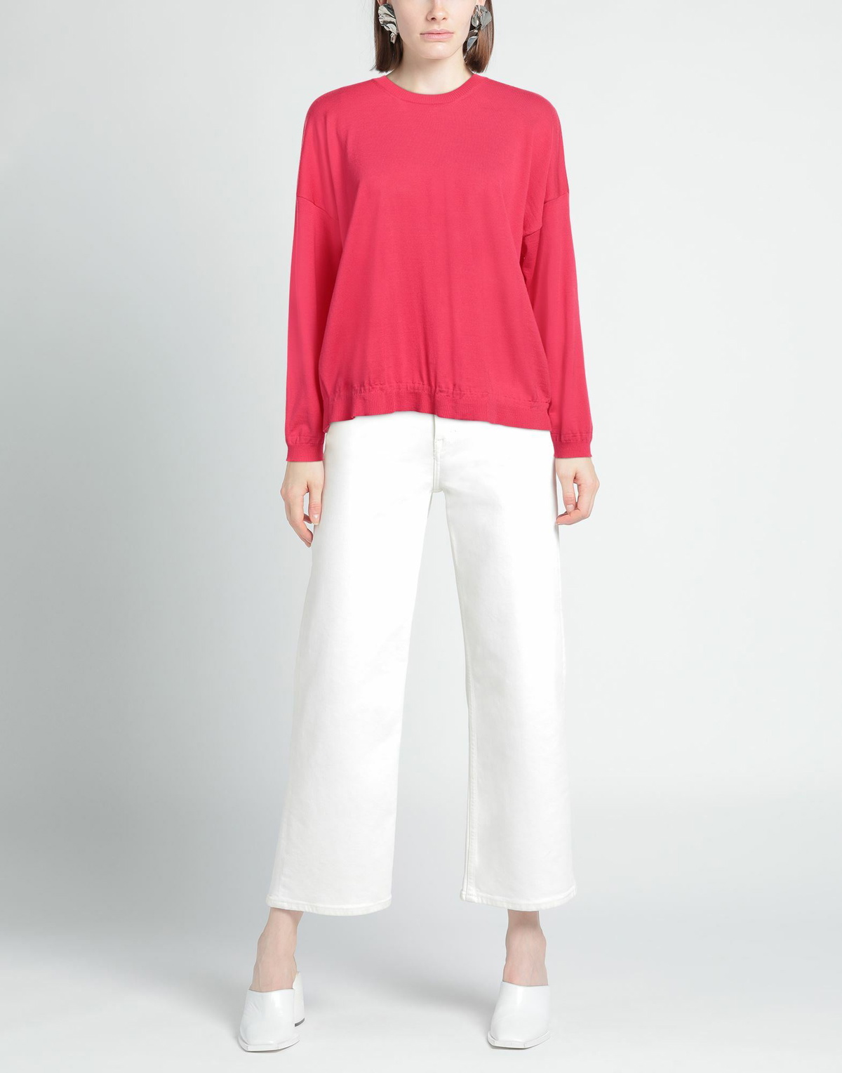 Goes Botanical Womens Sweater in Magenta
