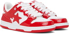 BAPE Red & White SK8 STA #5 Sneakers