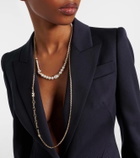 McQueen Embellished logo necklace