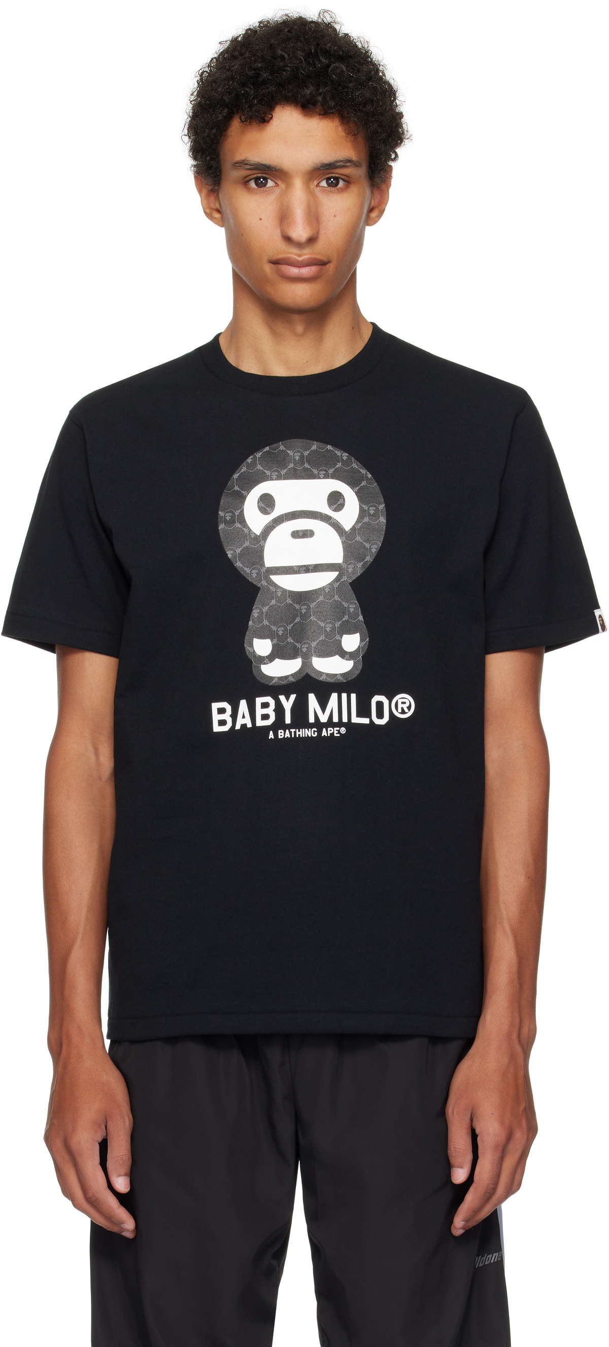 BAPE Black College Monogram Baby Milo T-shirt A Bathing Ape
