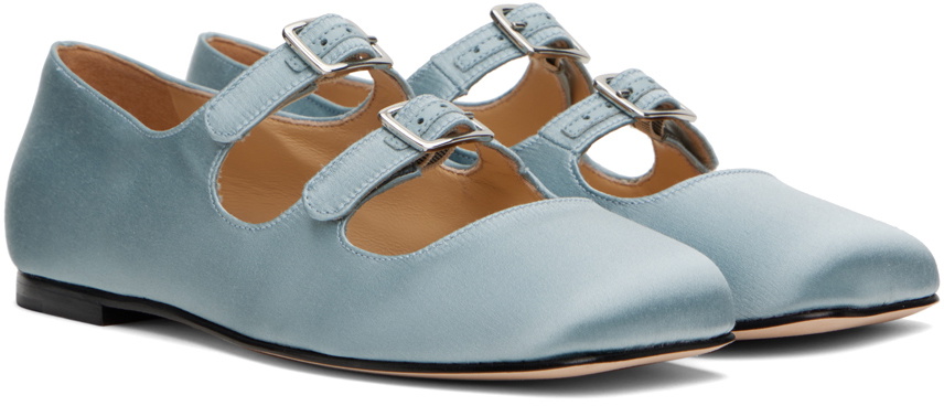 Sandy Liang SSENSE Exclusive Blue MJ Double Strap Ballerina Flats
