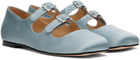 Sandy Liang SSENSE Exclusive Blue MJ Double Strap Ballerina Flats