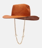 Ruslan Baginskiy Chain-detail straw fedora