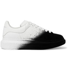 Alexander McQueen - Exaggerated-Sole Leather and Velvet Sneakers - White