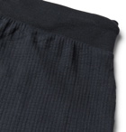 Hugo Boss - Logo-Embroidered Waffle-Knit Cotton-Jersey Drawstring Shorts - Blue