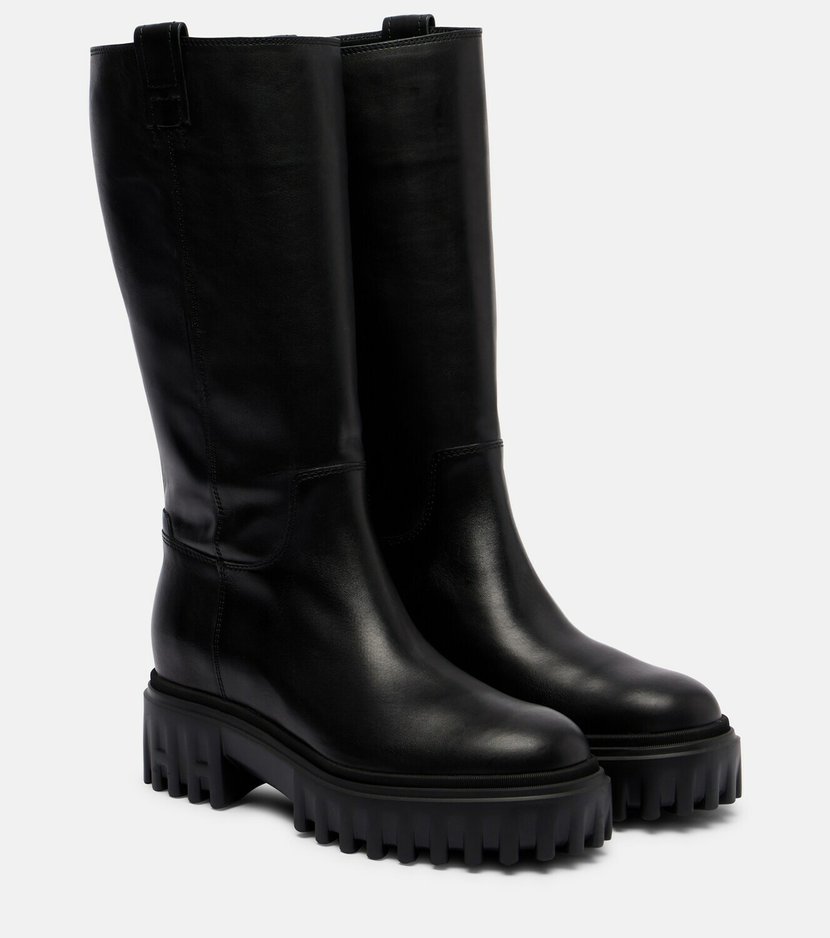 Hogan H700 leather mid-calf boots