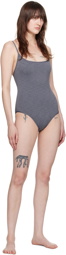 TOTEME Gray Square Neck Swimsuit